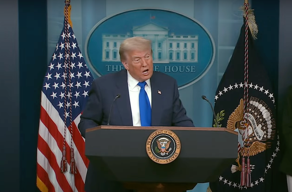Trump phát biểu tại cuộc họp báo của Nhà Trắng vào thứ sáu. Nguồn: Nhà Trắng